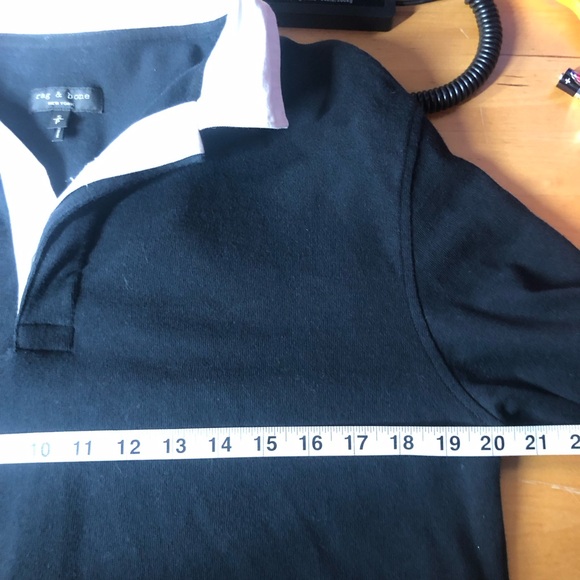 Rag & Bone Rugby Lace Polo Shirt Women’s S Black Edgy Chic Dark Academia - Picture 6 of 8